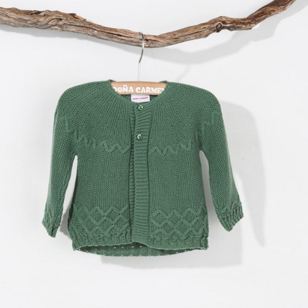 Dona  Carmen GREEN WOOLEN CARDIGAN ASTUR Sz 6 mths
